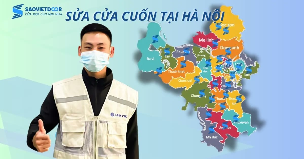 Bản đồ khu vực Saovietdoor nhận sửa cửa cuốn tại Hà Nội