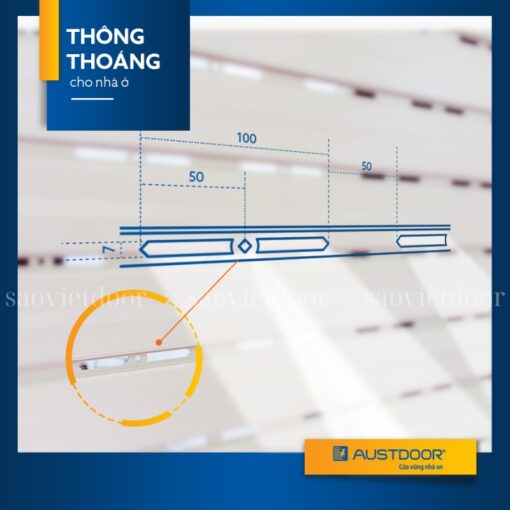 Cửa cuốn xuyên sáng Austdoor Mega M70i 14 Cửa cuốn xuyên sáng Austdoor Mega thông thoáng cho nhà ở
