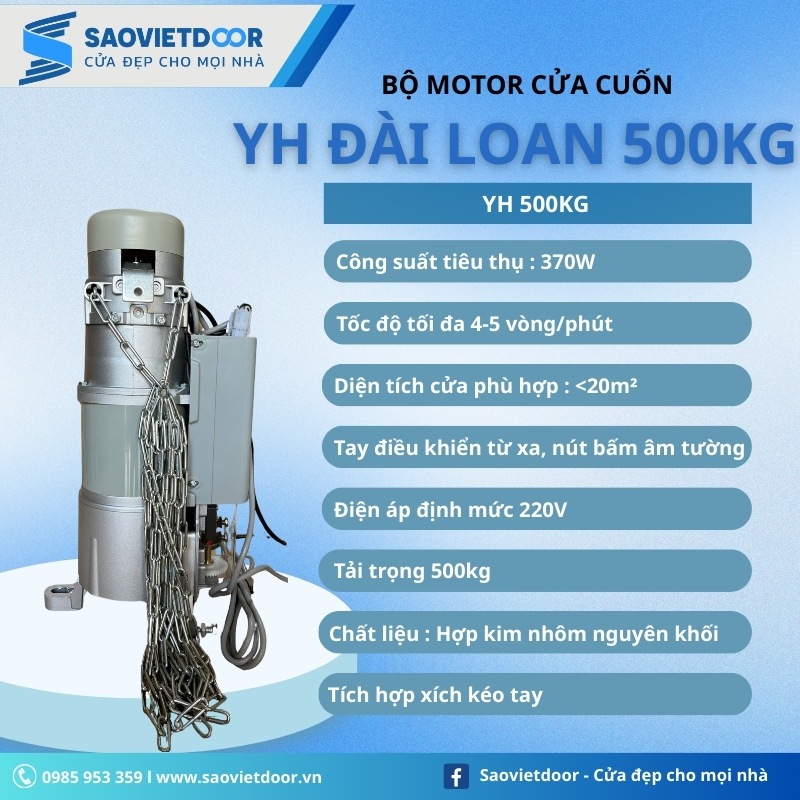 Motor cửa cuốn Đài Loan YH 500kg
