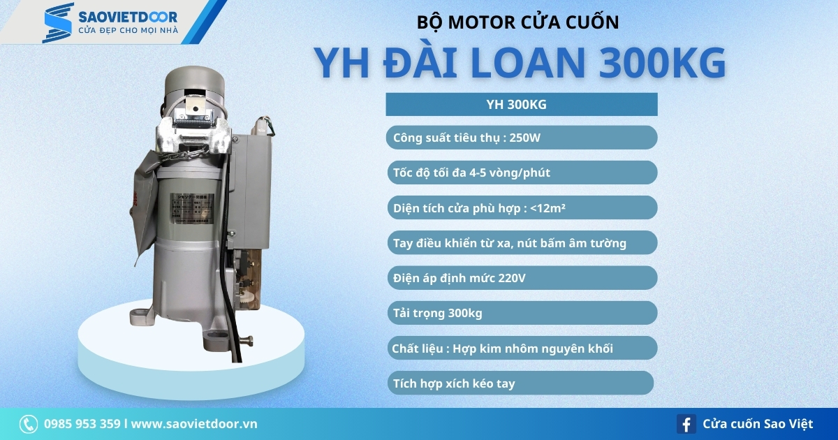 Motor cửa cuốn YH Đài Loan 300kg