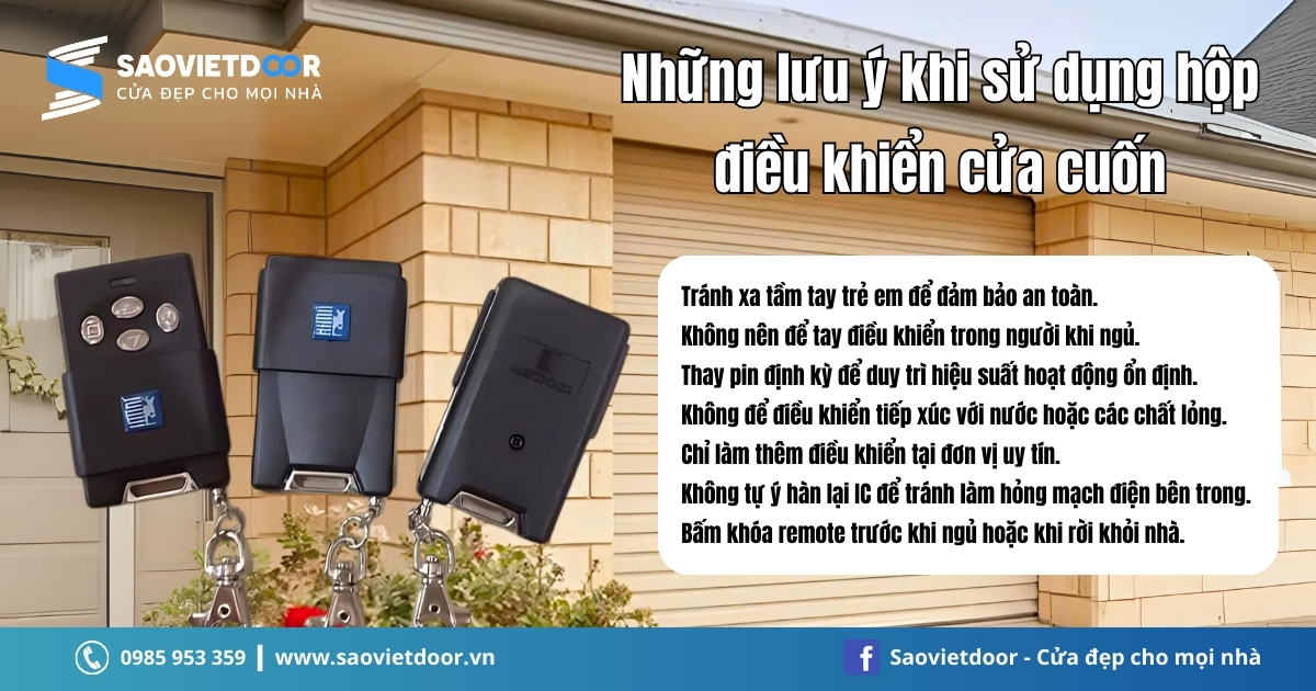 Tay Điều Khiển Austdoor DK1 23 Những lưu ý khi sử dụng hộp điều khiển cửa cuốn