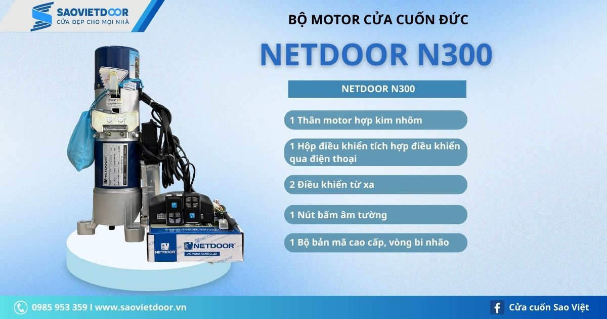 Bộ Motor cửa cuốn đức netdoor n300