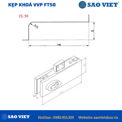 Cửa Đi Mở Quay Nhôm Maxpro.JP 19 kep-khoa-vvp-ft50-03