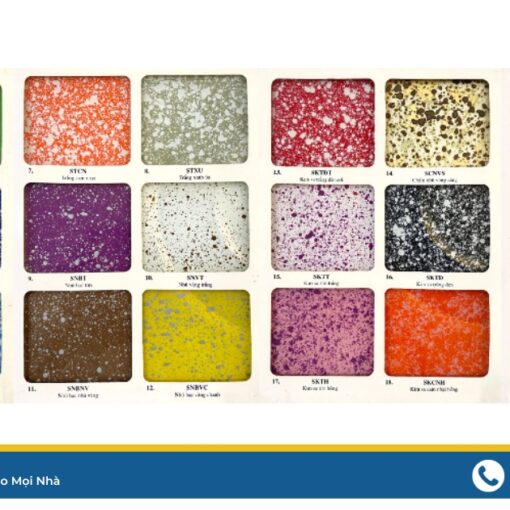 Bảng màu kính ốp bếp kim sa.