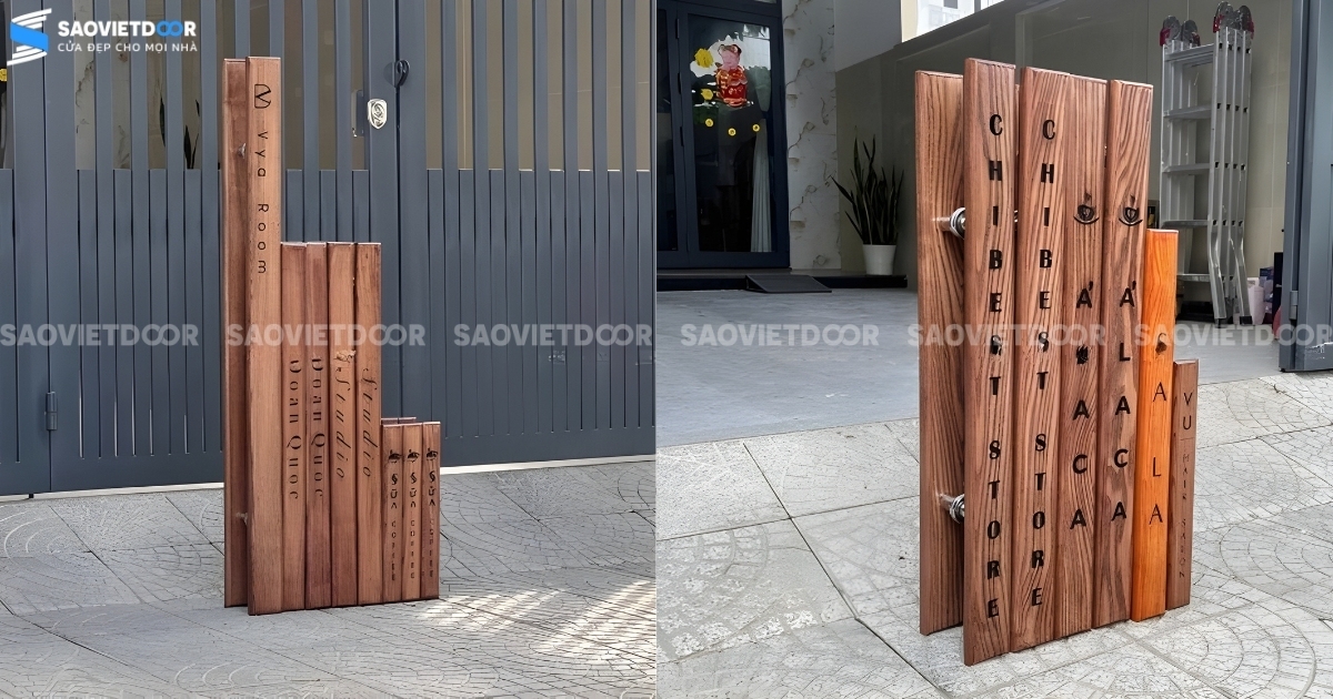 Tay nắm gỗ khắc theo yêu cầu.