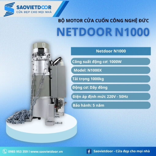 Thông số kỹ thuật motor cửa cuốn Netdoor N1000 công nghệ Đức