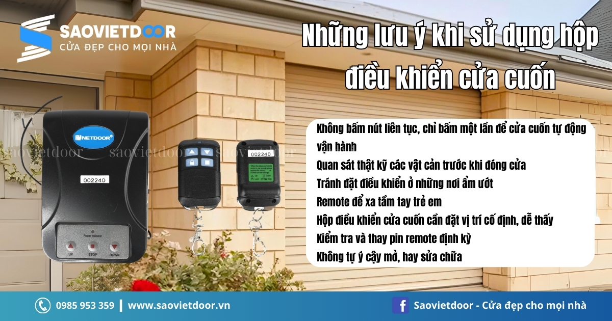 Hộp Điều Khiển Netdoor Mã Gạt 23 Những lưu ý khi sử dụng hộp điều khiển cửa cuốn Netdoor mã gạt