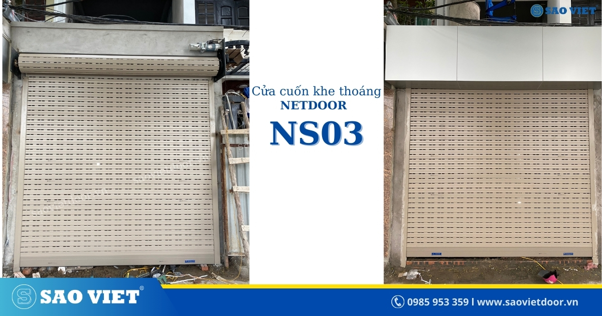 Lắp đặt cửa cuốn Netdoor NS03 tại Đặng Tiến Đông - Hà Nội.