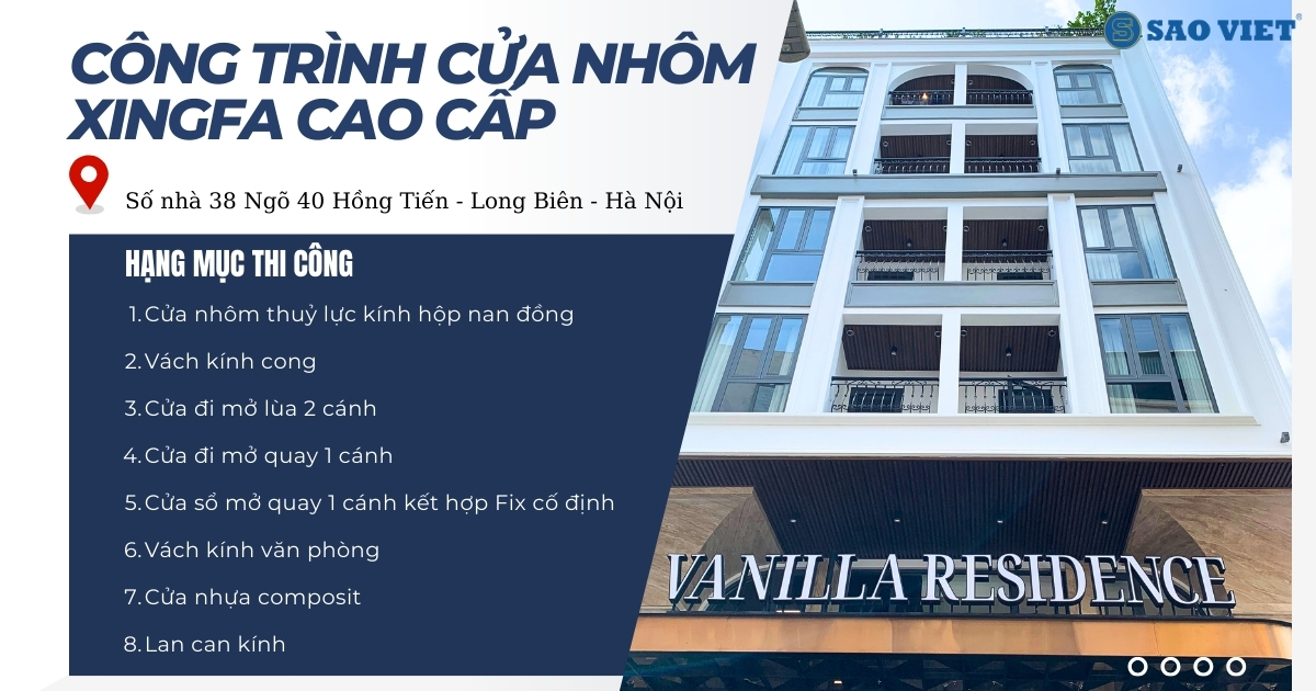 Công Trình Cửa Nhôm Xingfa Nhập khẩu tại Hồng Tiến - Long Biên - Hà Nội.