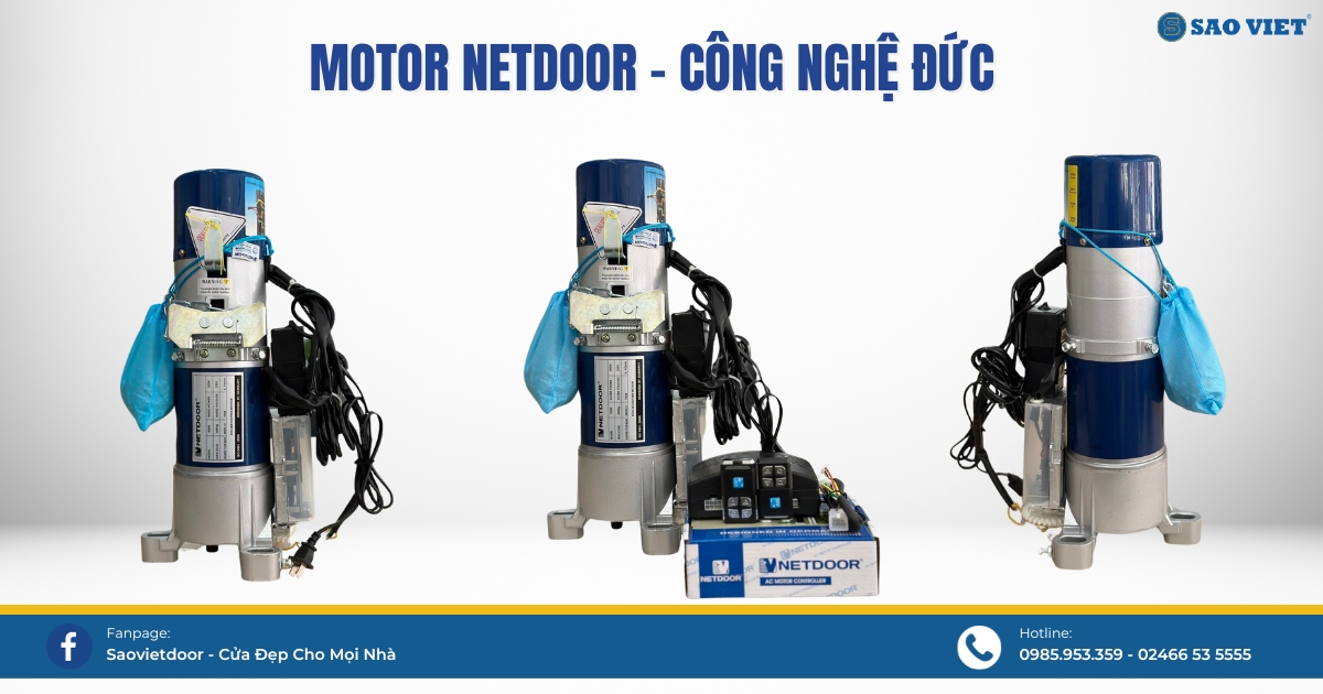 Motor Cửa cuốn Netdoor dây đồng 100% - Công Nghệ Đức. 