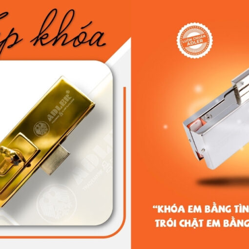 Kẹp khoá Adler mạ vàng sáng bóng