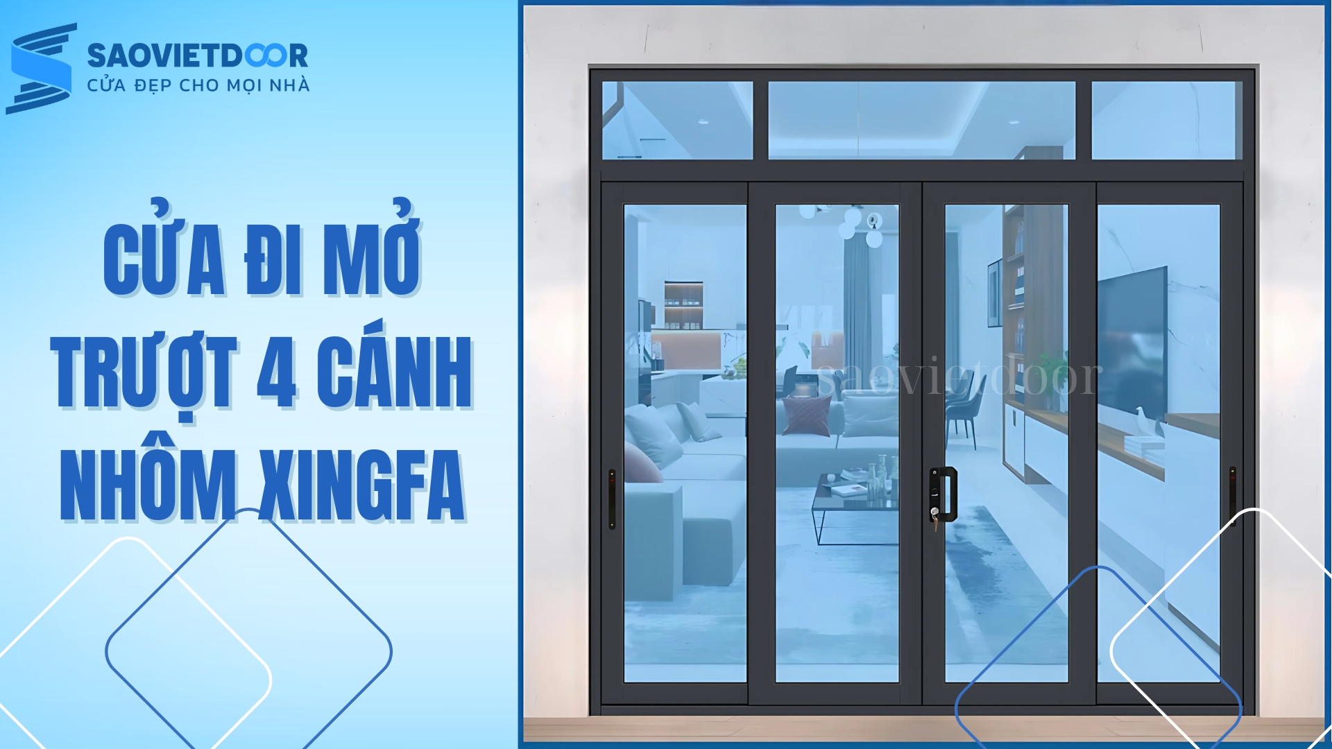 Cửa Đi Mở Trượt 4 Cánh Nhôm Xingfa Nhập Khẩu 30 Cửa đi mở trượt 4 cánh nhôm Xingfa sau thi công