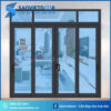 Cửa đi mở trượt 4 cánh nhôm Xingfa sau thi công