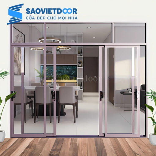 Cửa Đi Mở Trượt 4 Cánh Nhôm Xingfa Nhập Khẩu 29 Cửa đi mở trượt 4 cánh nhôm Xingfa sau thi công