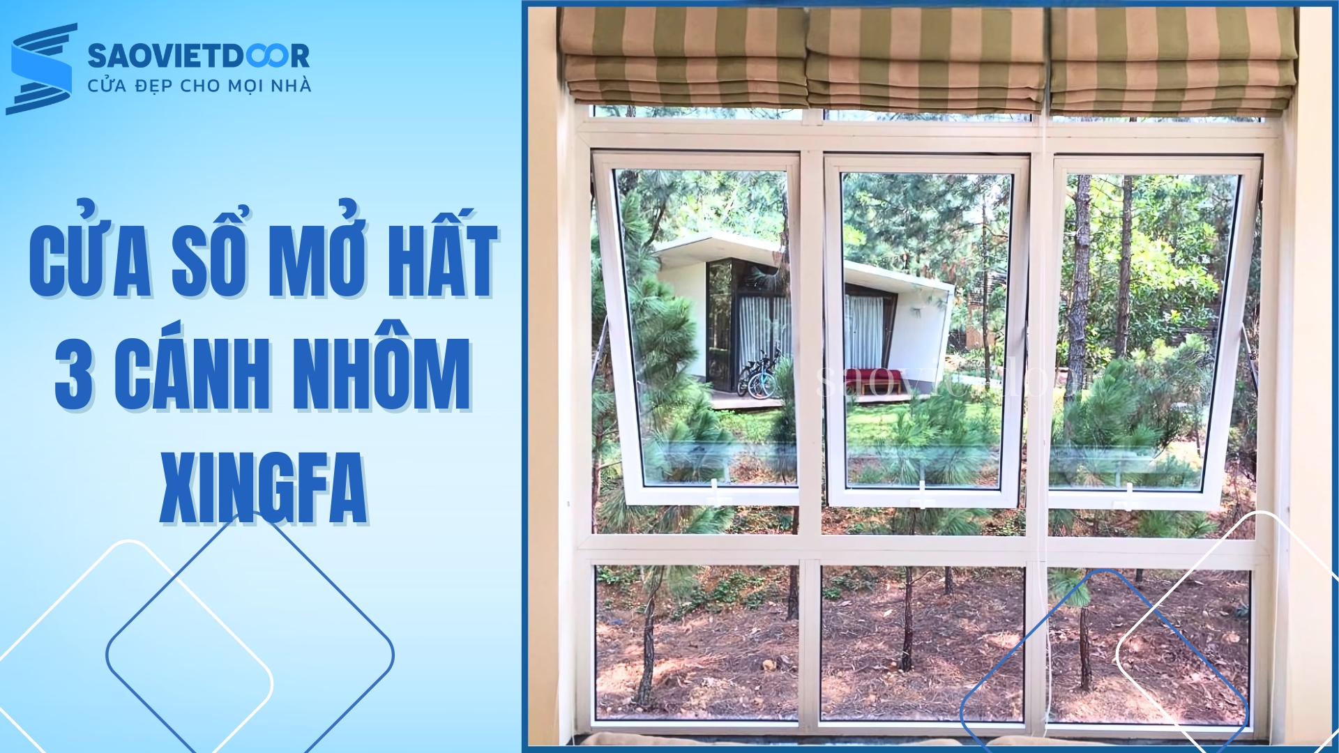 Cửa Sổ Mở Hất 3 Cánh Nhôm Xingfa Nhập Khẩu 24 Cửa sổ hất 3 cánh nhôm xingfa