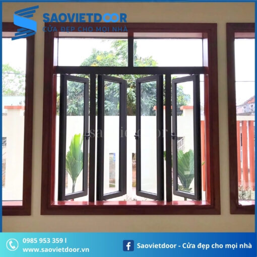Cửa Sổ Mở Quay 4 Cánh Nhôm Xingfa Nhập Khẩu 25 Cửa sổ quay 4 cánh nhôm xingfa