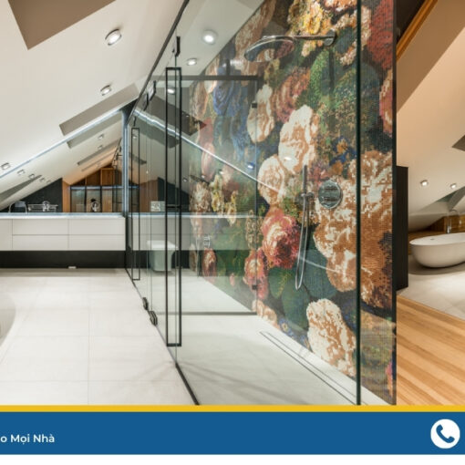 Vách Kính Nhà Tắm Vuông 180 Độ.