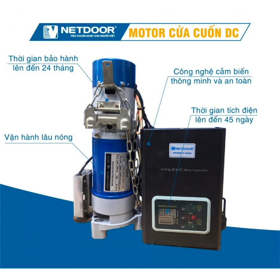 Motor Cửa Cuốn NETDOOR DC Liền Lưu 500kg 8 2 2 3