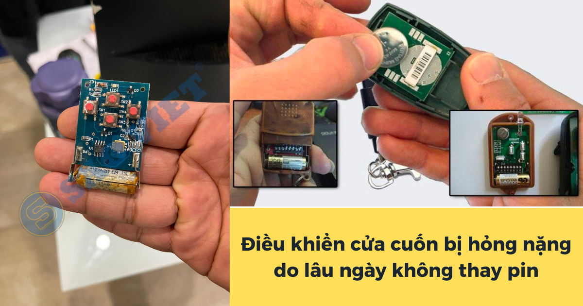 Cách thay pin remote cửa cuốn đơn giản tại nhà không cần gọi thợ 7 Remote cửa cuốn bị hỏng nặng do lâu ngày không thay pin