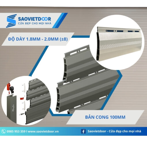 Cửa Cuốn Chống Bão Ssmarts CT100 13 Hình ảnh mặt cắt cửa cuốn chống bão Ssmarts CT100