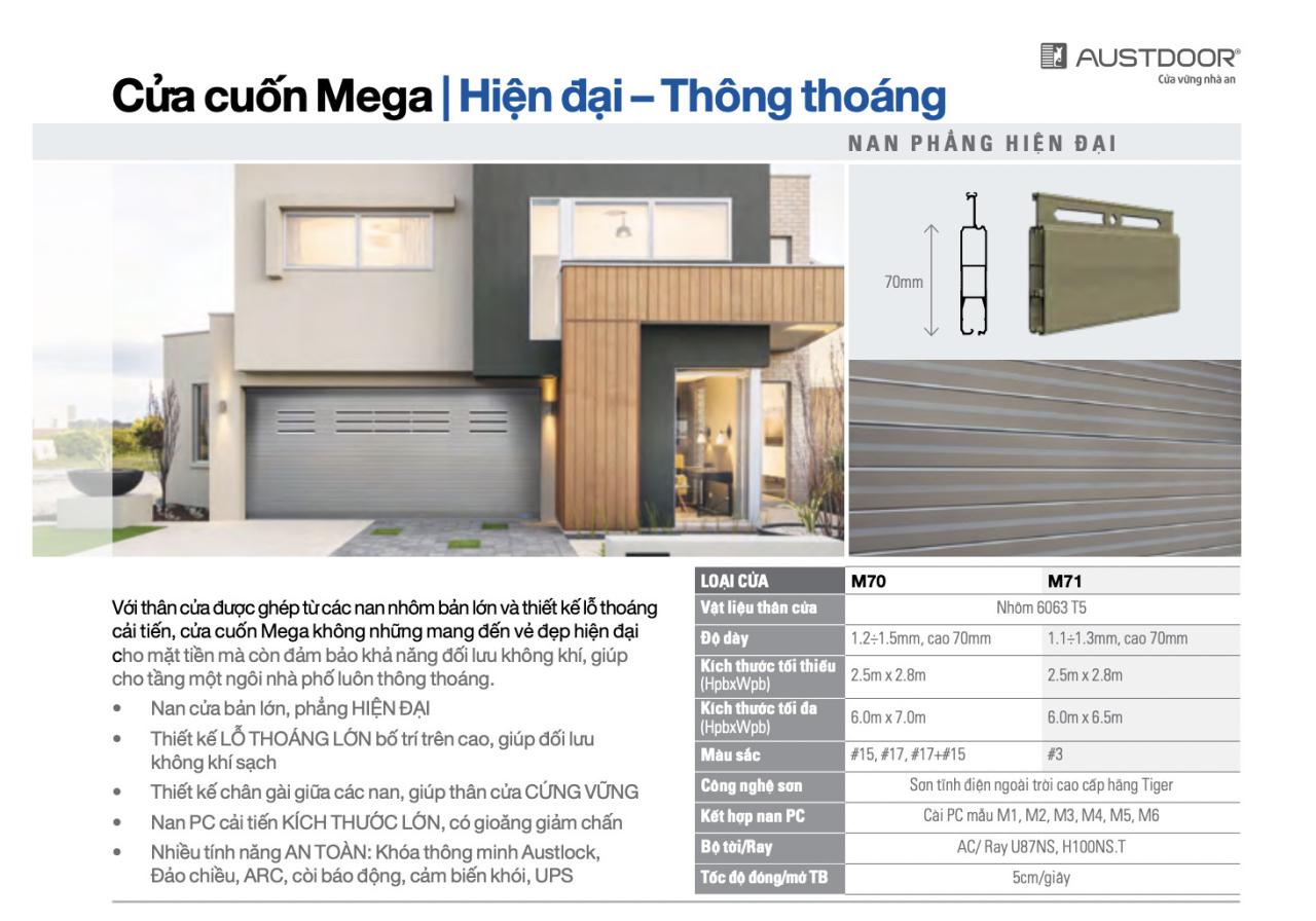 Bộ sưu tập cửa cuốn AUSTDOOR mới nhất năm 2023 19 m70