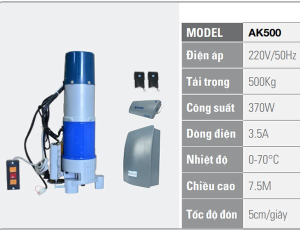Bộ tời Austdoor AK500 16 motor AK500 austdoor