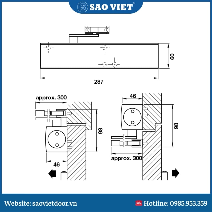 Tay Co Thuỷ Lực Hafele Có Điểm Dừng 200Kg 931.16.589 15 Thông số kỹ thuật tay co thuỷ lực hafele 589