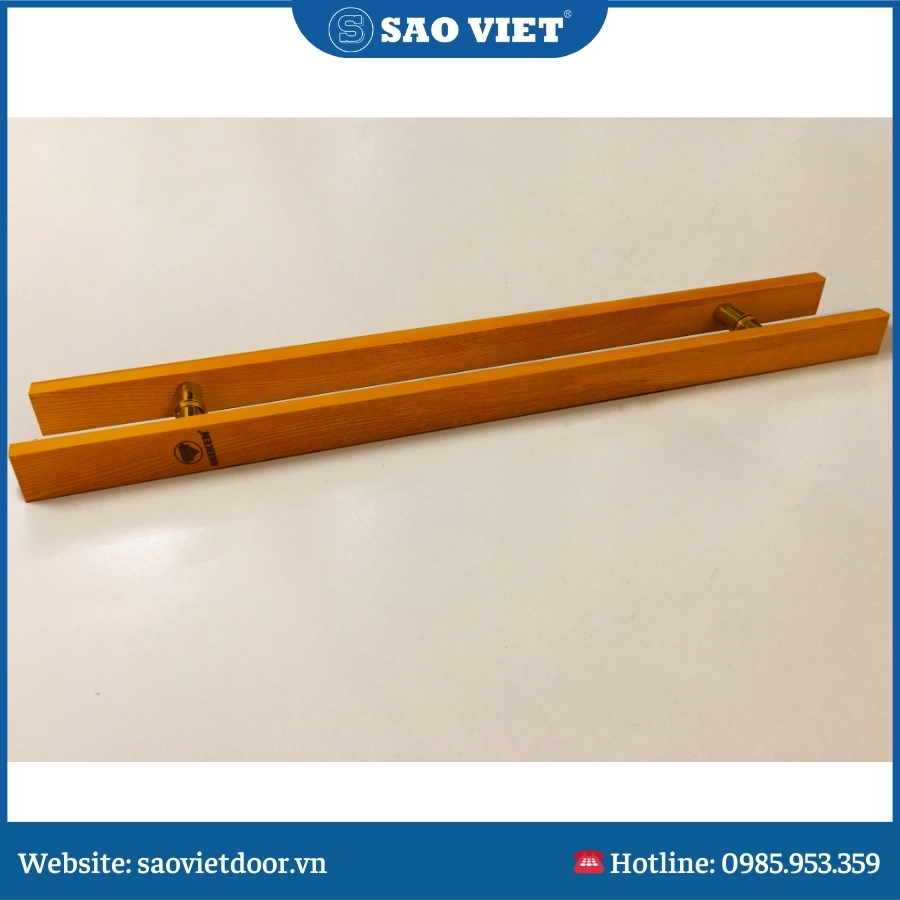 Tay Nắm Gỗ 66 Bề mặt tay nắm gỗ được mài nhẵn, vân gỗ đẹp tự nhiên.