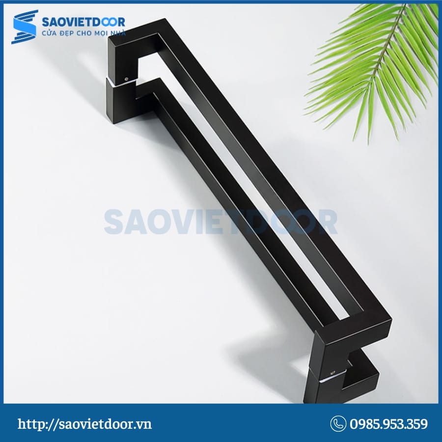 Tay nắm Inox vuông màu đen hiện đại.