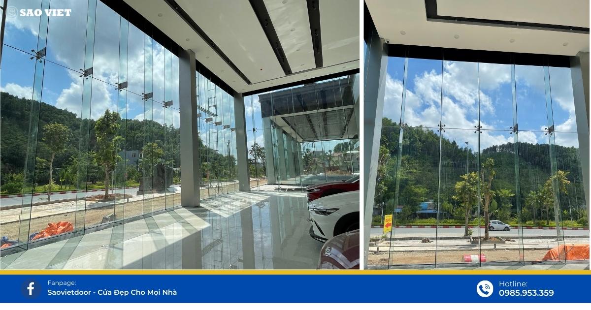 Chân Nhện VVP 61 Vách mặt dựng chân nhện tại Showroom Oto Huyndai Yên Bái.