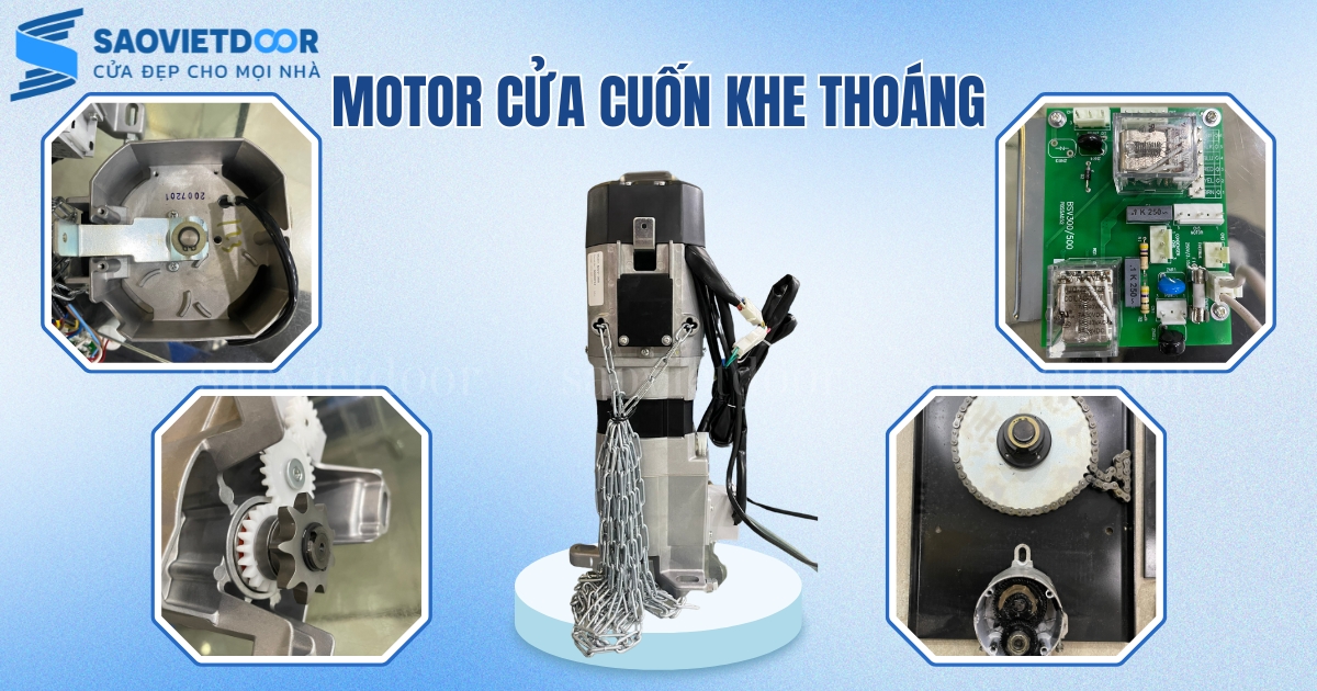 Cấu tạo motor cửa cuốn khe thoáng