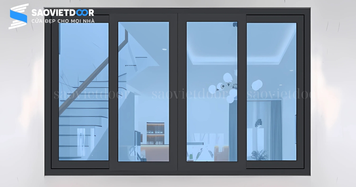 Báo Giá Cửa Nhôm Xingfa 4 Cánh Mới Nhất 2024 Tại Saovietdoor 29 Cửa sổ mở trượt 4 cánh nhôm xingfa