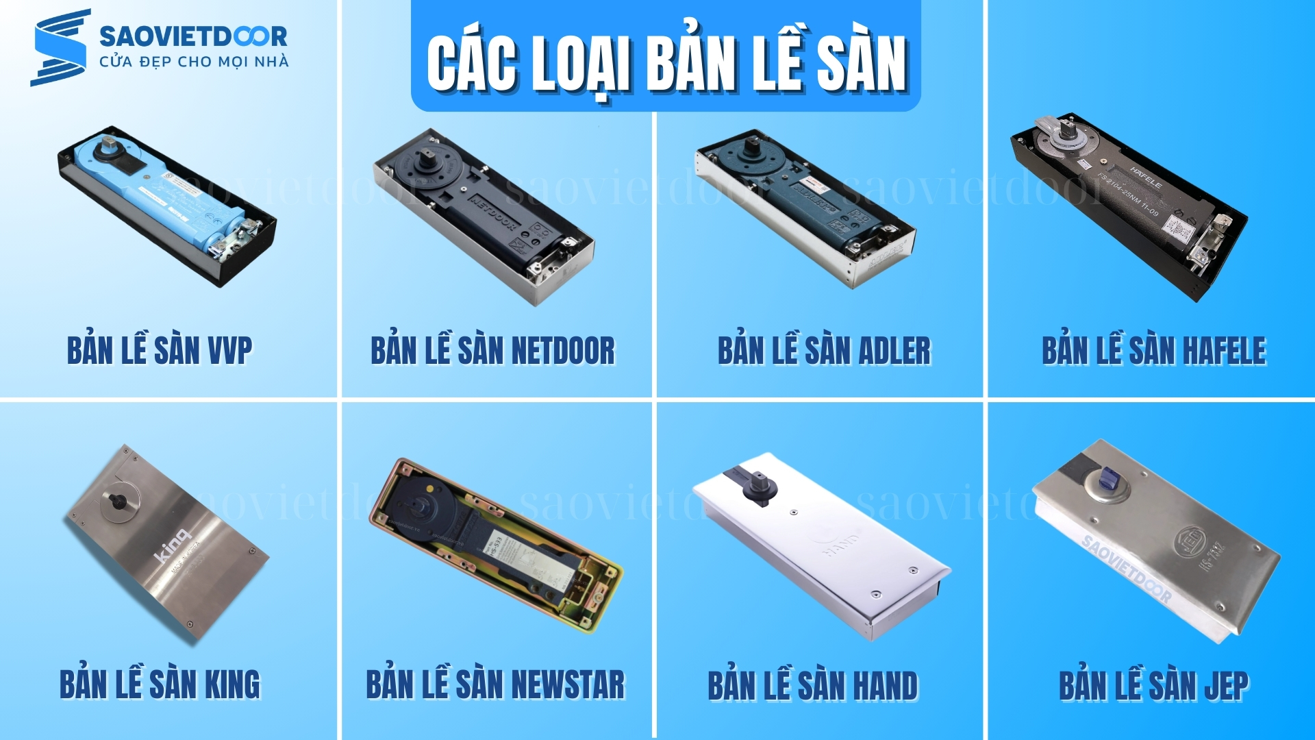 Các loại bản lề sàn