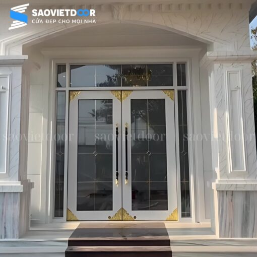 Cửa nhôm thuỷ lực Queenviet 32 Cửa nhôm thuỷ lực bản 180 khuân phào biệt thự