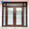Cửa nhôm thuỷ lực kèm khuân bao kép, kết hợp kính cường lực an toàn
