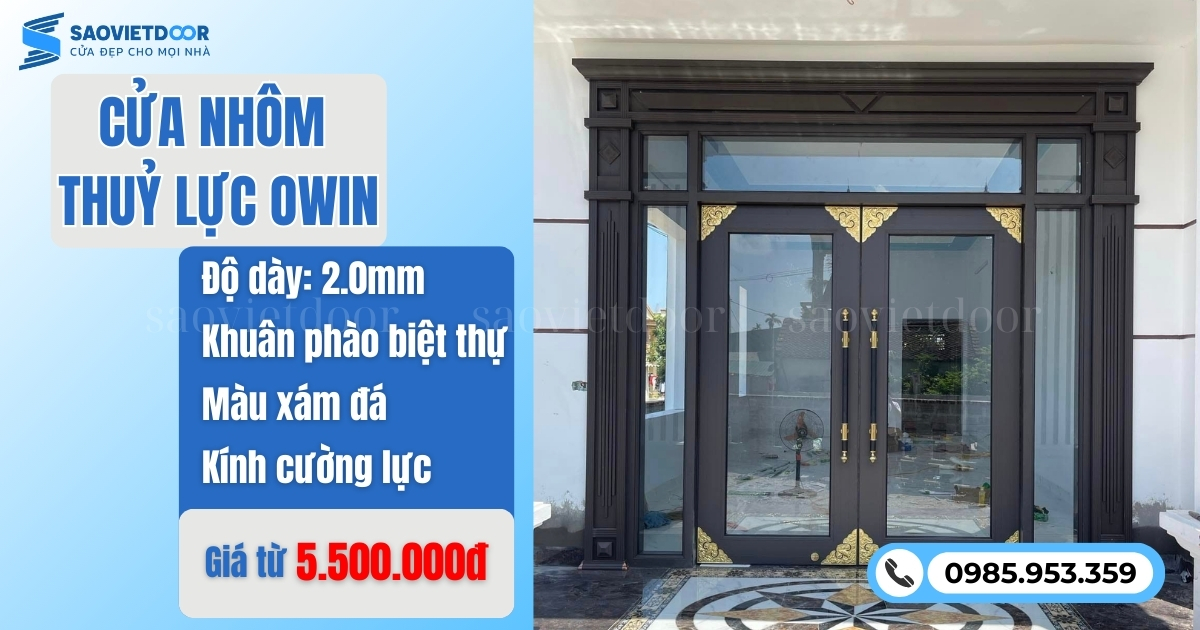 Cửa nhôm thuỷ lực Owin khuân phào