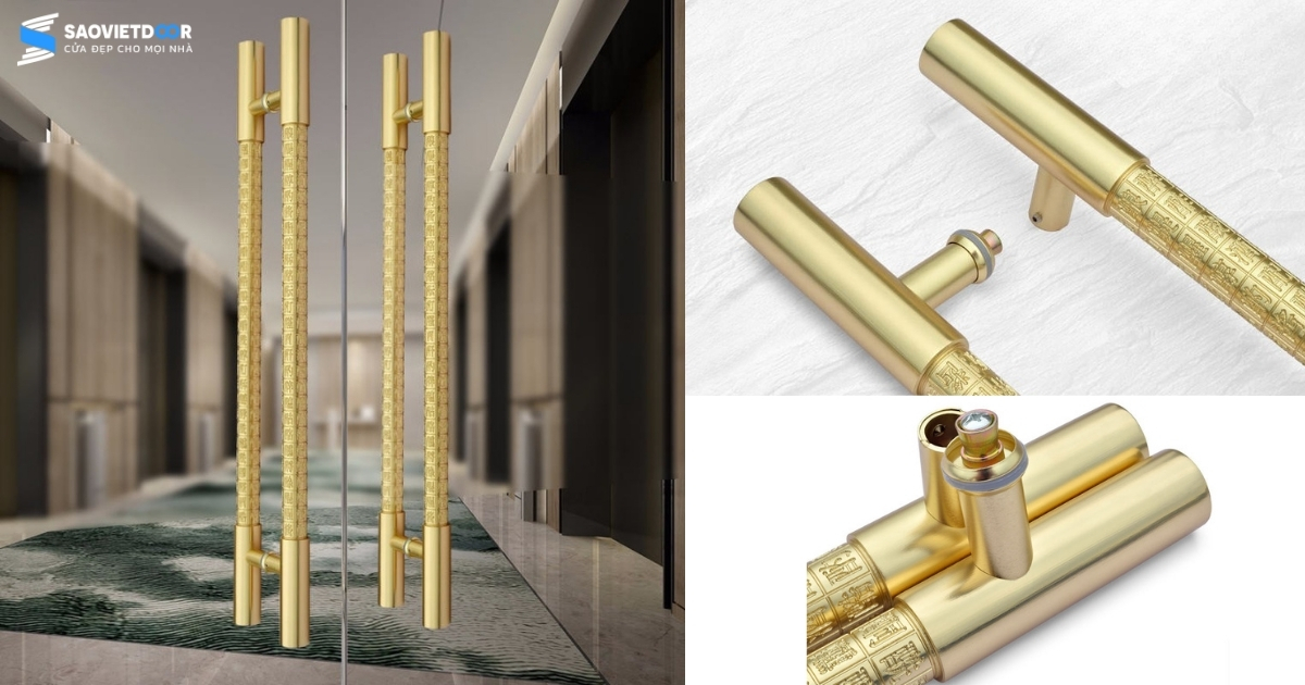 Tay nắm cửa inox mạ vàng