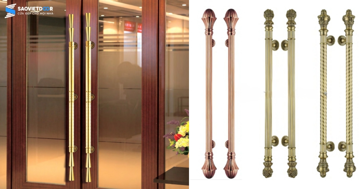 Tay nắm cửa inox mạ vàng