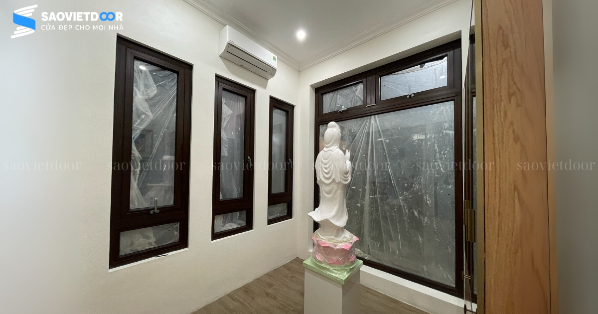 Lắp Đặt Cửa Nhôm Kính Topal, Cầu Thang Kính Tại Gia Đình Bác Đoạt - Cổ Đô, Ba Vì 29 Thi công cửa nhôm Topal - cửa sổ mở quay tại gia đình bác Đoạt - Ba Vì