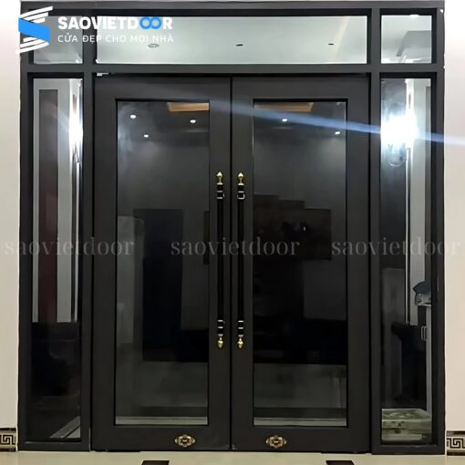 Cửa Nhôm Thủy Lực Màu Đen Tinh Tế 30 Cửa nhôm thuỷ lực khuân bao kép màu đen