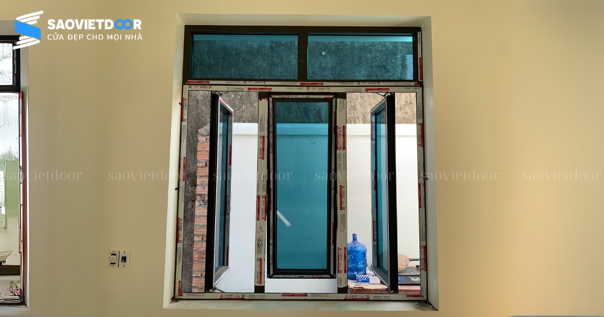 Thi Công Lắp Đặt Cửa Nhôm Xingfa Nhập Khẩu Tại Gia Đình Anh Dũng - Bắc Giang 26 Thi công cửa sổ mở quay nhôm xingfa nhập khẩu anh Dũng - Bắc Giang