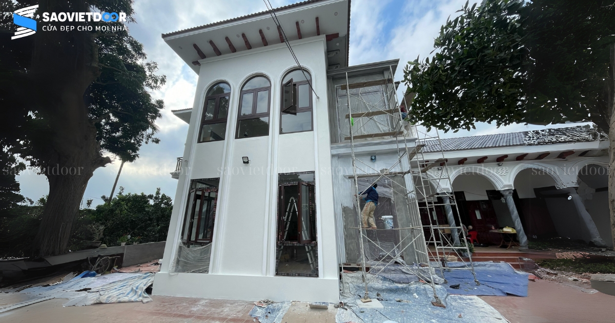 Lắp Đặt Cửa Nhôm Kính Topal, Cầu Thang Kính Tại Gia Đình Bác Đoạt - Cổ Đô, Ba Vì 33 Thi công cửa dự án gia đình bác Đoạt Ba Vì