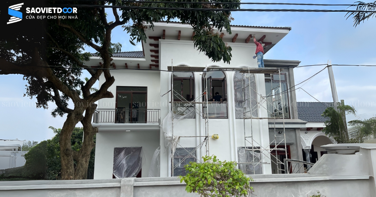 Lắp Đặt Cửa Nhôm Kính Topal, Cầu Thang Kính Tại Gia Đình Bác Đoạt - Cổ Đô, Ba Vì 32 Thi công cửa dự án gia đình bác Đoạt Ba Vì