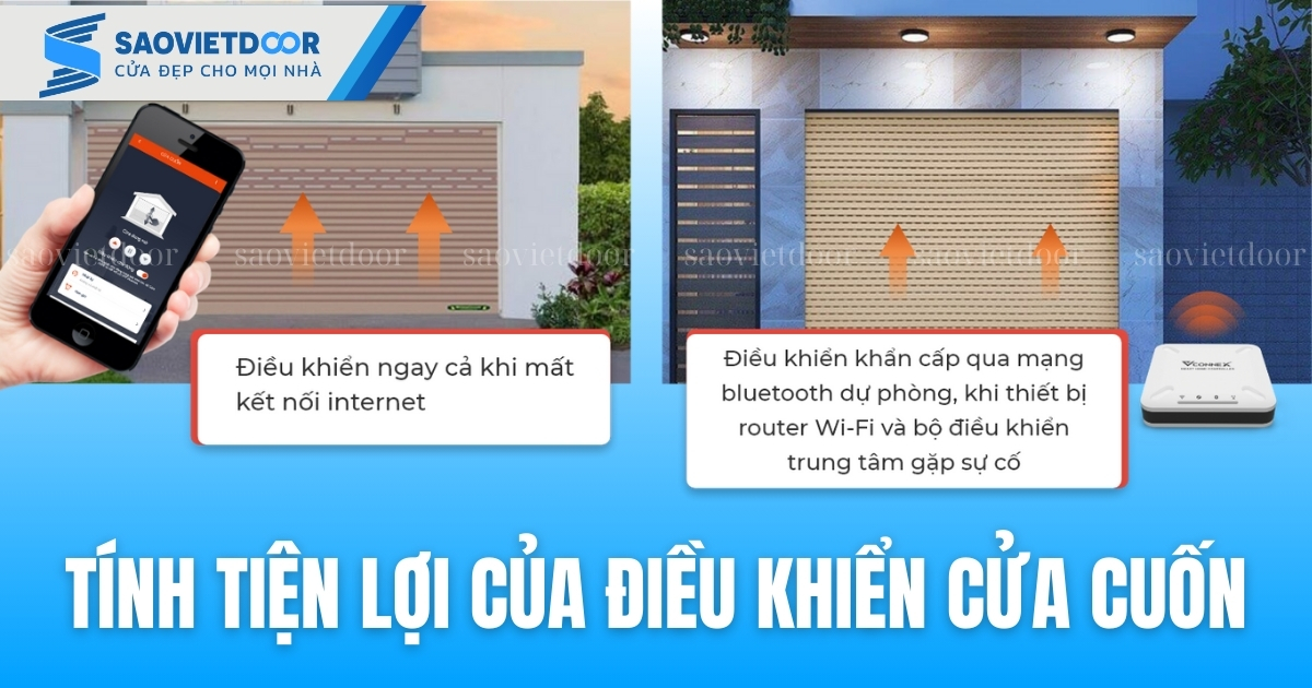 Bộ điều khiển cửa cuốn qua điện thoại SSmarts E59 26 Tính tiện lợi bộ điều khiển cửa cuốn qua điện thoại