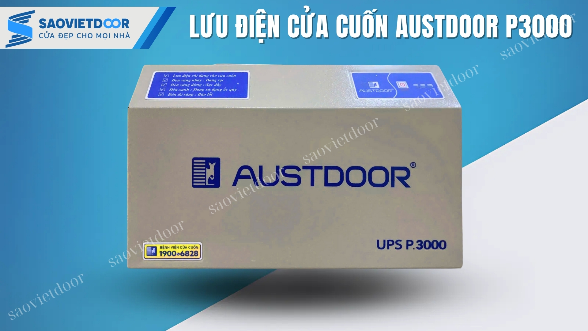 Lưu Điện Cửa Cuốn Austdoor P3000 Chính Hãng 19 Lưu điện cửa cuốn Austdoor P3000