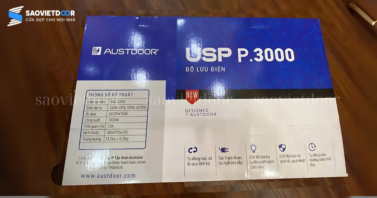 Lưu Điện Cửa Cuốn Austdoor P3000 Chính Hãng 20 Lưu điện cửa cuốn Austdoor P3000