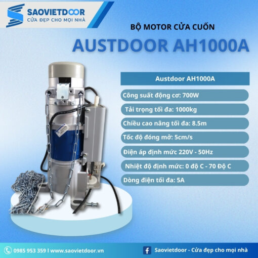 Thông số kỹ thuật motor cửa cuốn Austdoor Ah1000A