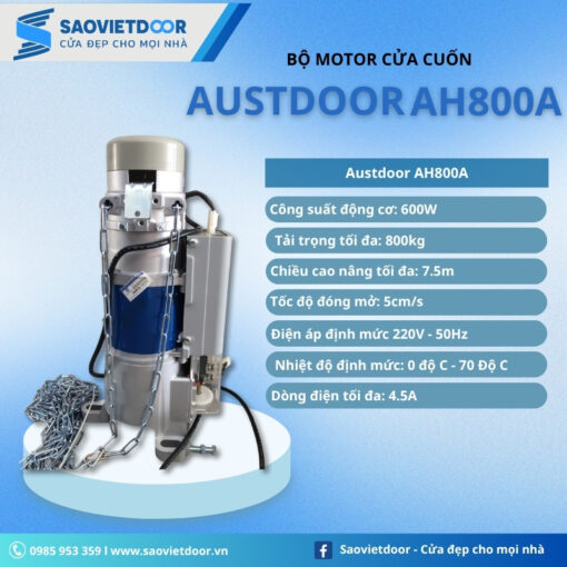 Thông số kỹ thuật motor cửa cuốn austdoor ah800a