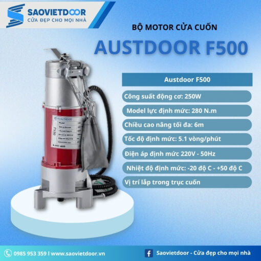 Thông số kỹ thuật motor cửa cuốn Austdoor F500