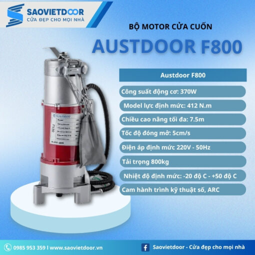 Thông số kỹ thuật motor cửa cuốn Austdoor F800